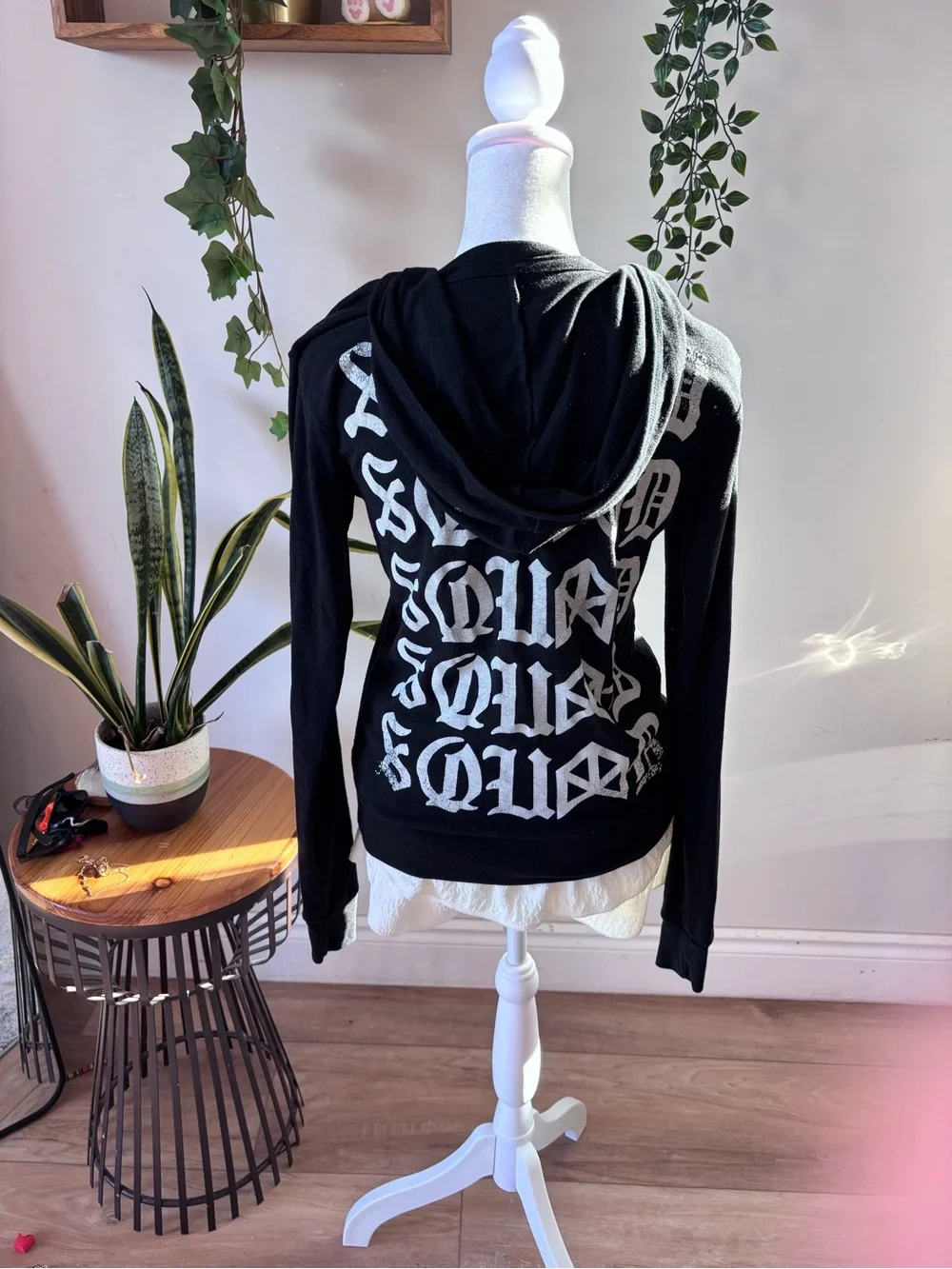 Element Black Hoodie with White Gothic 'SQUAD' Back Print
